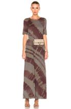 Raquel Allegra Drama Maxi Dress In Green,ombre & Tie Dye,red