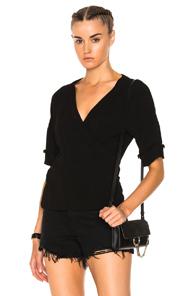 Raquel Allegra Short Sleeve Kimono Top In Black