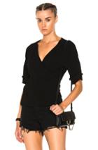 Raquel Allegra Short Sleeve Kimono Top In Black