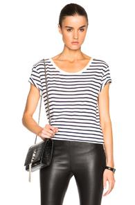 Saint Laurent Striped Ballet Tee In Stripes