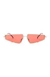 Fendi Skinny Cat Eye Sunglasses In Red