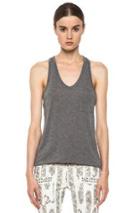 T By Alexander Wang Classic Viscose Tank With Pocket In Gray