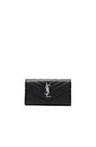 Saint Laurent Large Monogramme Flap Wallet In Black