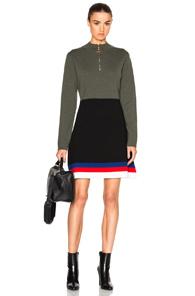 J.w. Anderson Mockneck Dress In Green,geometric Print,abstract