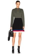 J.w. Anderson Mockneck Dress In Green,geometric Print,abstract