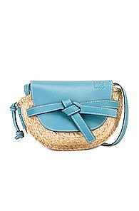 Loewe Mini Gate Bag In Blue,neutral