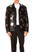 Calvin Klein 205w39nyc Embossed Leather Jacket In Black,floral
