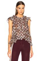 Isabel Marant Etoile Nalou Printed Cotton Voile Blouse In Brown,abstract