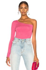 Joostricot Bodycon Asymmetric Long Sleeve Sweater In Pink