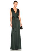 Victoria Beckham Draped Floor Length Dress In Green