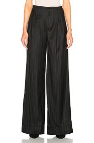 Etro Pinstripe Trousers In Black,stripes