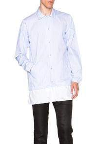 Casely-hayford Wrex Coach Shirt Jacket In Blue,stripes