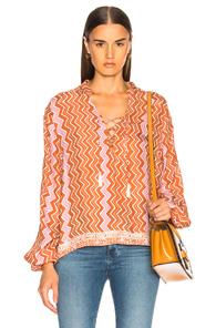 Natalie Martin Millie Top In Abstract,orange,pink