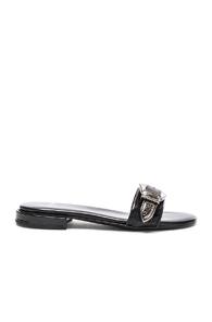 Toga Pulla Buckle Leather Slides In Black
