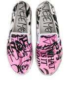 Vetements Graffiti Slip On Sneakers In Abstract,pinkwhite