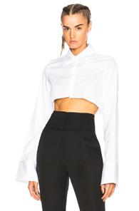 Off-white Half Crop Shirt In White