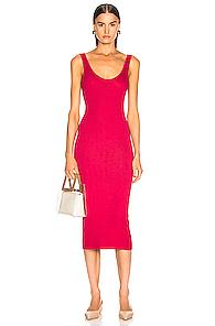 Enza Costa Tank Midi Dress In Pink