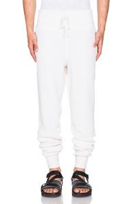 Baja East Cashmere Fisherman Rib Sweatpants In White