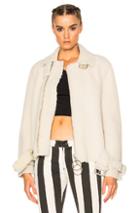 Off-white Shearling Fur Jacket In White