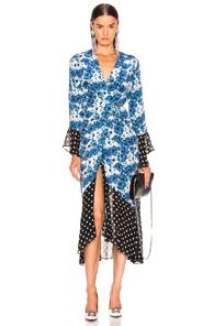 Rixo Luna Maxi Spot Dress In Blue,floral