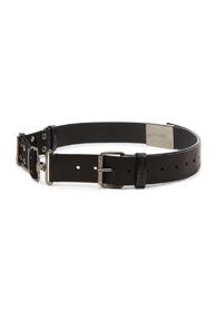 Maison Margiela Military Canvas & Calf Leather Belt In Black