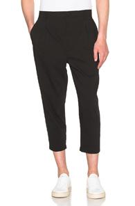 Helmut Lang Micro Seersucker Cropped Trousers In Black