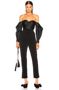 Self-portrait Midnight Jumpsuit In Black