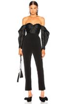 Self-portrait Midnight Jumpsuit In Black