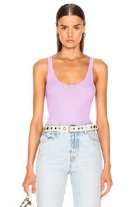 Enza Costa Rib Scoop Neck Tank In Purple