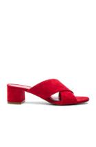 Mansur Gavriel Suede X Strap Heels In Red