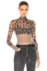 Acne Studios Kamila Leo Top In Gray,animal Print