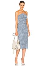 Veronica Beard Birdie Bow Dress In Blue,checkered & Plaid