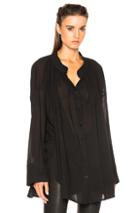 Ann Demeulemeester Button Down Top In Black