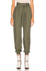 Frame Paperbag Trouser In Green