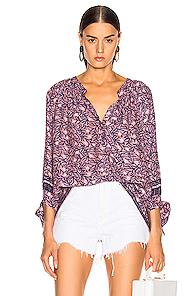Natalie Martin Renata Shirt In Floral,pink,purple