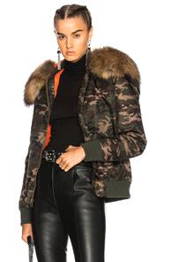 Mr & Mrs Italy Slim Fit New York Bomber Jacket In Abstract,green