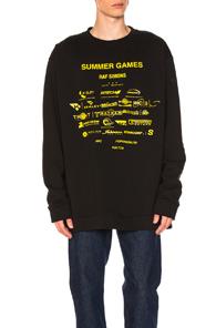Raf Simons Oversized Summer Games Sweatshirt In Black
