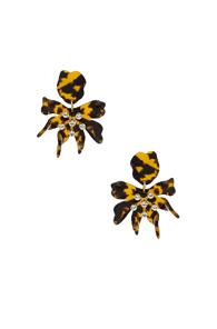 Lele Sadoughi Daffodil Earrings In Animal Print,brown