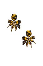 Lele Sadoughi Daffodil Earrings In Animal Print,brown