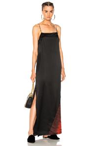 Raquel Allegra Ombre Column Gown In Black,ombre & Tie Dye,red