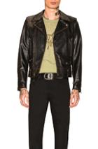 Saint Laurent Studded Leather Jacket In Black