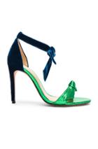 Alexandre Birman Velvet & Watersnake Clarita Sandals In Green,animal Print