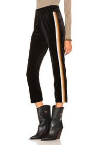 Mother Lounger Ankle In Black,metallic,orange,stripes
