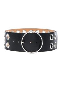 Mcq Alexander Mcqueen Circle Buckle Belt In Black