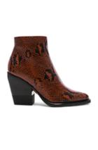 Chloe Python Rylee Print Leather Ankle Boots In Brown,animal Print