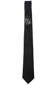 Alexander Mcqueen Hamlet Skull Tie In Black