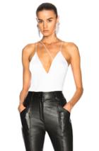 Cushnie Et Ochs Strap Detail Deep V Bodysuit In White