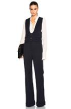 Chloe Wool Twill Tailoring Jumpsuit In Blue