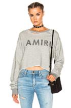 Amiri Cropped Sweatshirt In Gray
