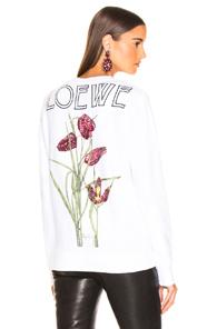 Loewe Logo Botanical Sweatshirt In White